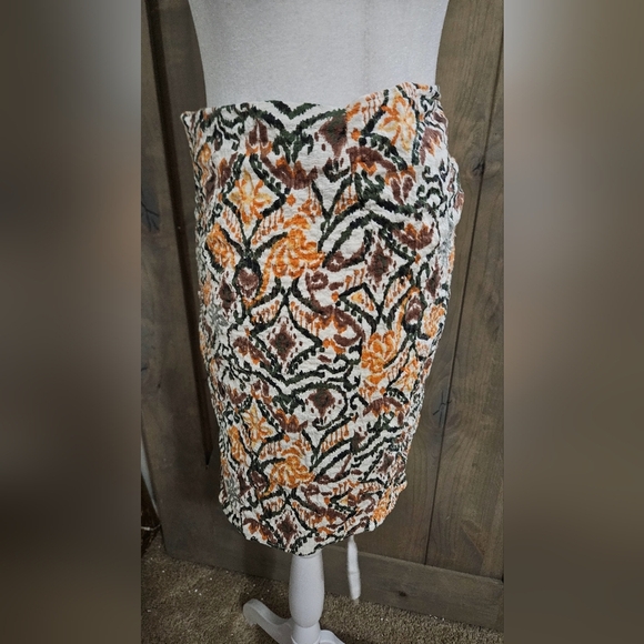 ZARA Textured Sarong Wrap Pareo Mini Skirt Printed Orange/white Multi. Size Med - Picture 11 of 12